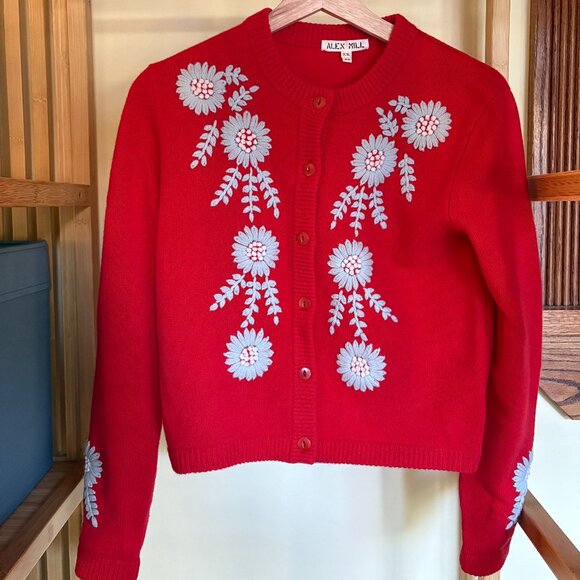 Becca Embroidered Sweater Red Combo (Alex Mill) - Picture 1 of 3
